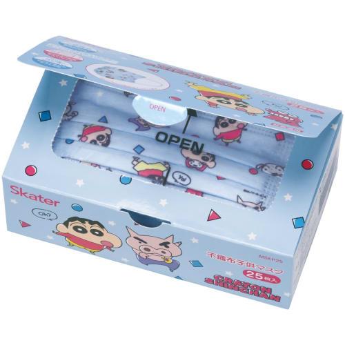 Skater Non-woven Mask for Children, 25 Pieces, Crayon Shin-chan, Boxed, 3-Layer Structure MSKP25-A