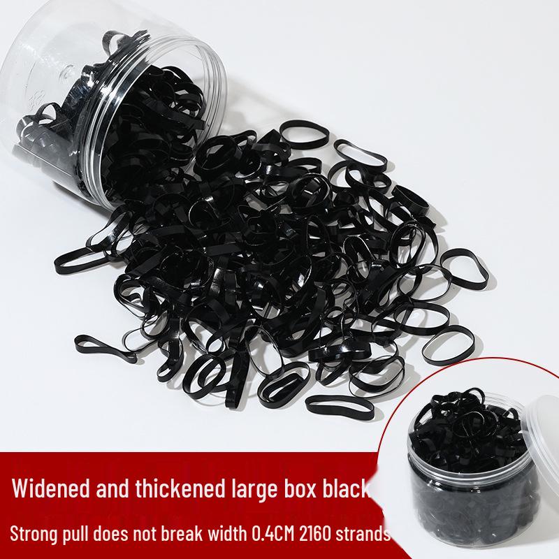 Children's Extra Thick Black Elastic Hair Ties - No Damage, High Elasticity