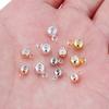 10Pcs 4 5mm Copper Plated Beads Large Hole Spacer Positioning Round Beads For DIY Craft Bracelet Necklace Connection Accessories