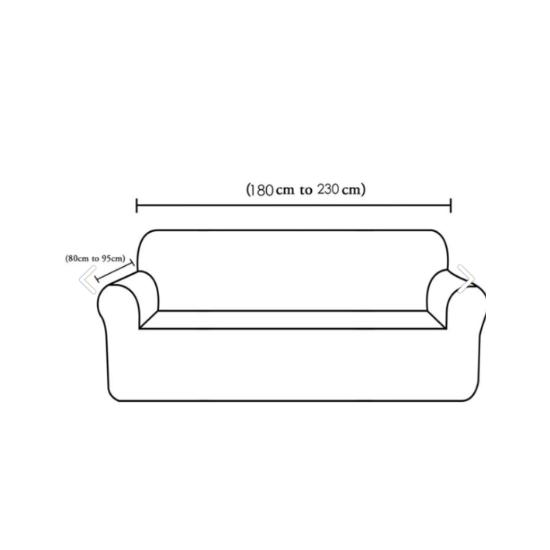 Lycra-Stretch-Sofabezug, elastisch, flexibel, waschbar, quadratisches Muster, für Dreisitzer