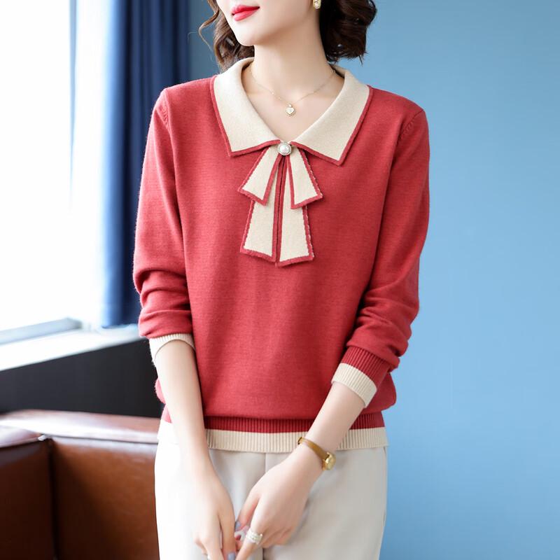 Qianlian Women's Autumn/Winter Lapel Knit Top