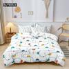 Boys Cartoon Car Duvet Cover Bedding Set Construction Vehicles Comforter Cover Kid Cartoon Machinery Truck Soft Polyester Decor