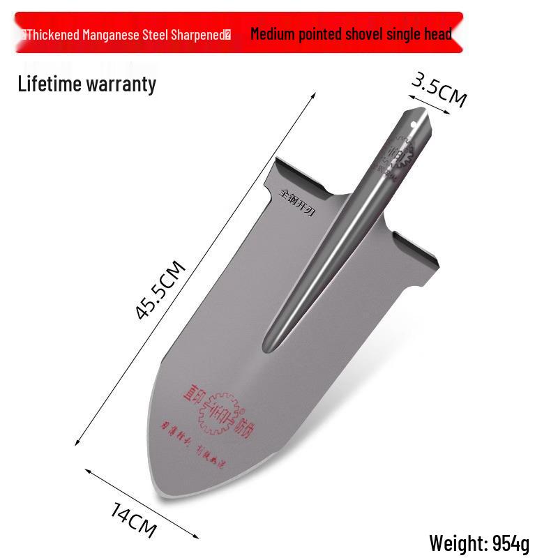 Military Camouflage Pointed Shovel - Manganese Steel Garden Tool for Digging, Soil Loosening, and Tree Planting