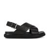 [Shei Su Yinyin] Classic~ Imported Fetal Sheepskin Cross with Open-toed Casual Thick-soled Roman Sandals Women's Summer