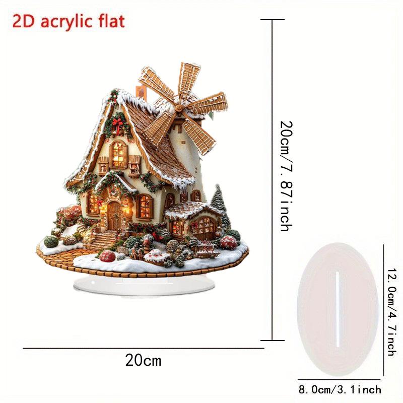 Charming Christmas Gingerbread Wooden House Acrylic Sign - Inspirational Desktop Ornament & Home Decoration Gift