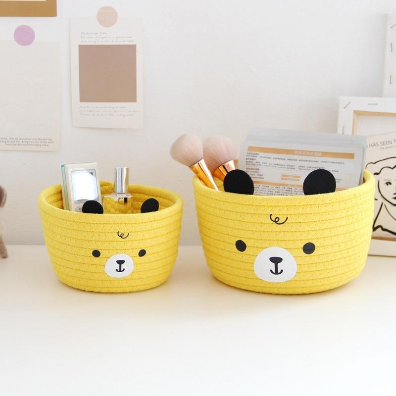 Soft Handwoven Sturdy Cotton Rope Basket Home Accessory for Keeping Small Items Neat and Accessible Home Organization