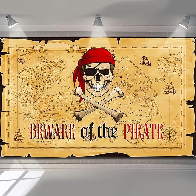 Pirate Background Treasure Map Theme Background Banner Nautical Theme Party Decoration Arrangement Background