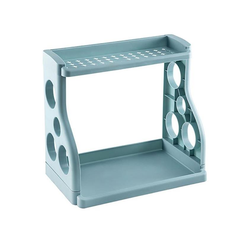 Double Rectangle Countertop Multifunctional Storage Rack-Space-Saving Organizer For Bedroom, Dormitory Essentials