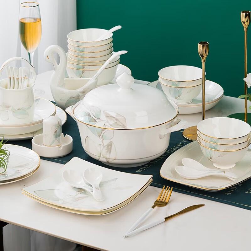 Luxus Keramik Geschirrset: Schüsseln, Teller und Essstäbchen - Perfektes Einzugsgeschenk