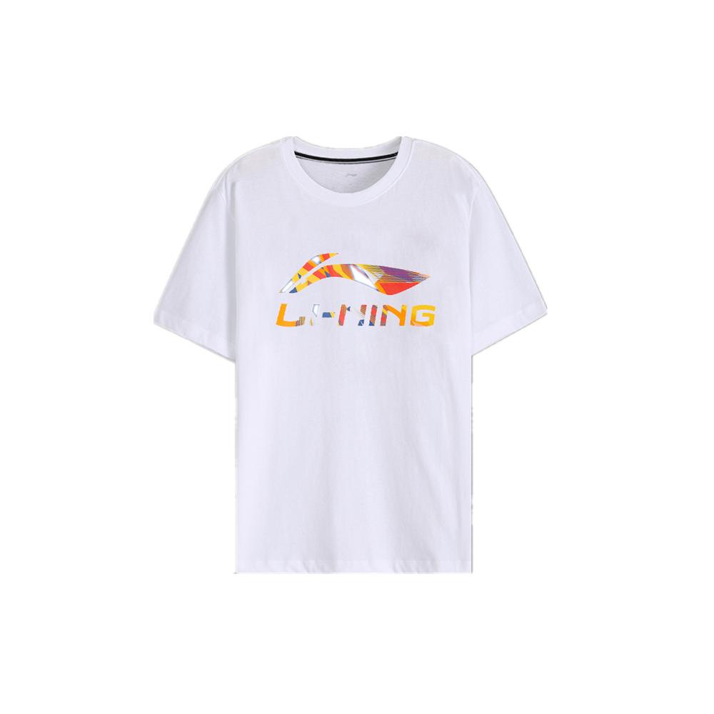 Li Ning T Shirts Men's White Crew Neck Moderate Straight Fit AHSQ747-2