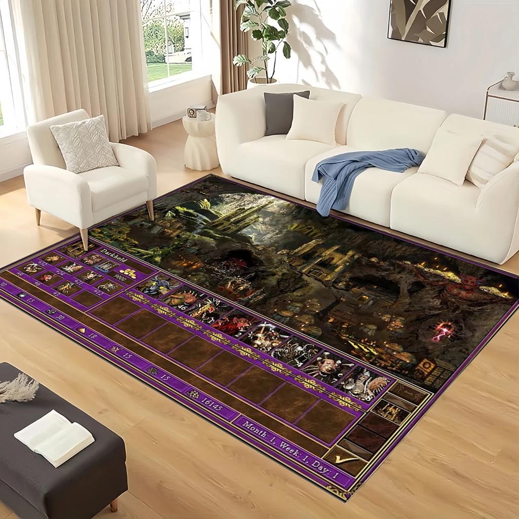 Game 9 Factions Races Stronghold Dwelling Creatures Heroes of Might and Magic Carpet Rug for Home Bedroom Sofa,Floor Mat