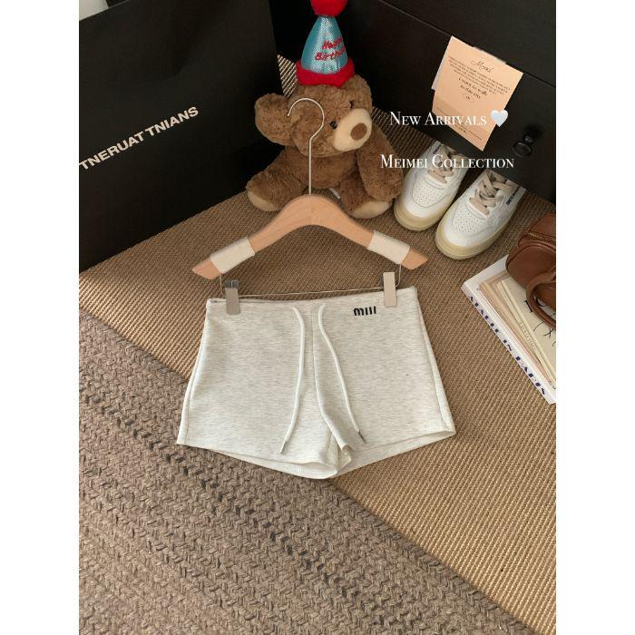 

Женские спортивные шорты А-силуэта с высокой посадкой и кулиской в стиле острой девчонки Small