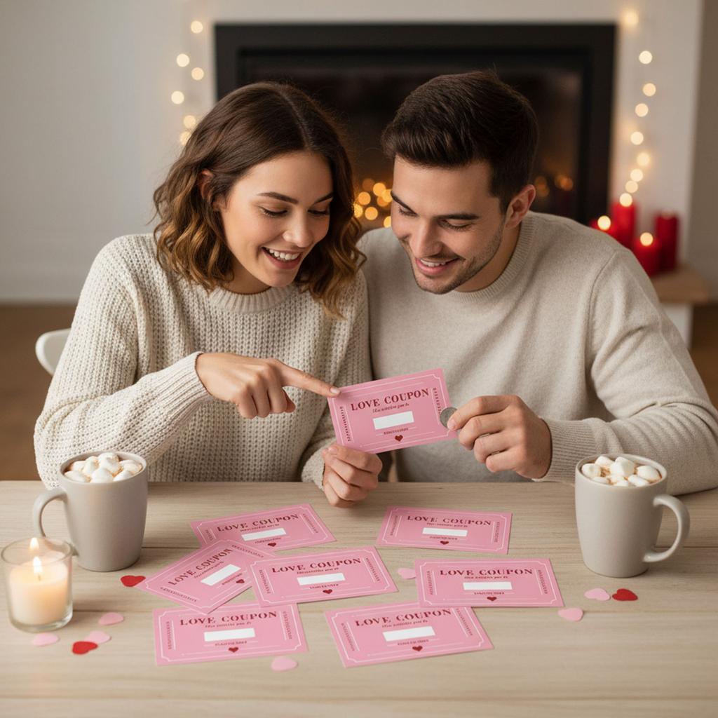 30 ks stíracích milostných kupónů Víceúčelové stírací karty pro páry Hrací lístky s milostnými vzkazy na Valentýna Svatbu