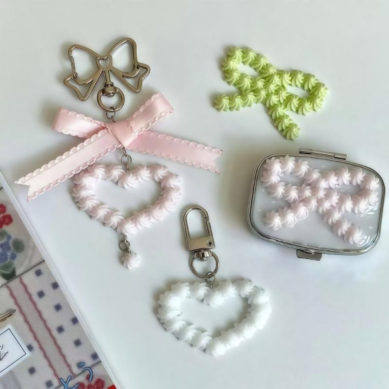 Silicone Crafting Mold Heart Bowknot Shape Suitable for Making Unique Jewelry Accessories Keychains and Decorative Items