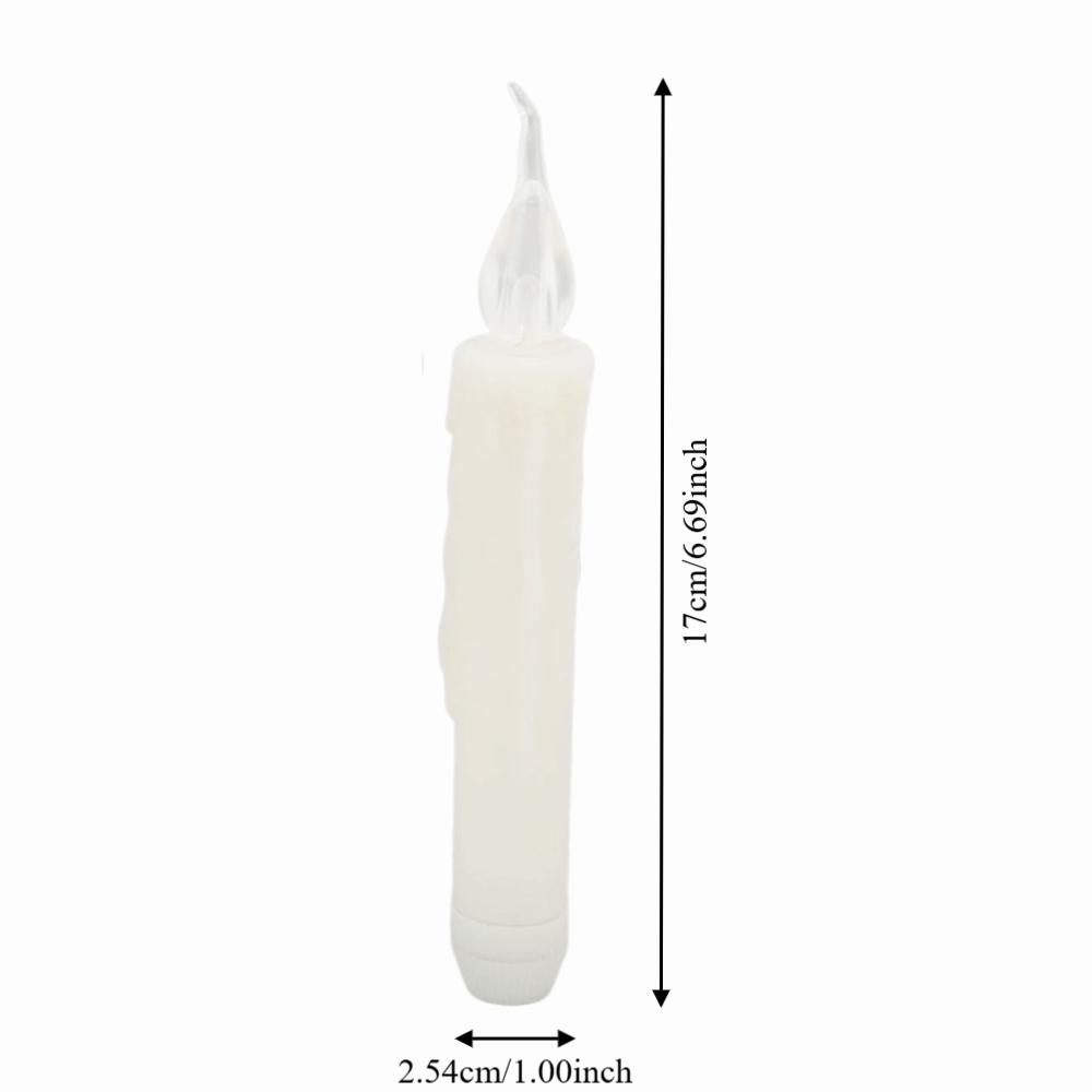 6 Pcs Reusable LED Taper Candles Smokeless Candle Lights Elegant Taper Candles  Wedding Centerpieces