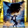 1pc Michael Jackson Theme Blanket - Digital Print, Polyester, Cozy for All Seasons, Perfect for Outdoor, and Travel