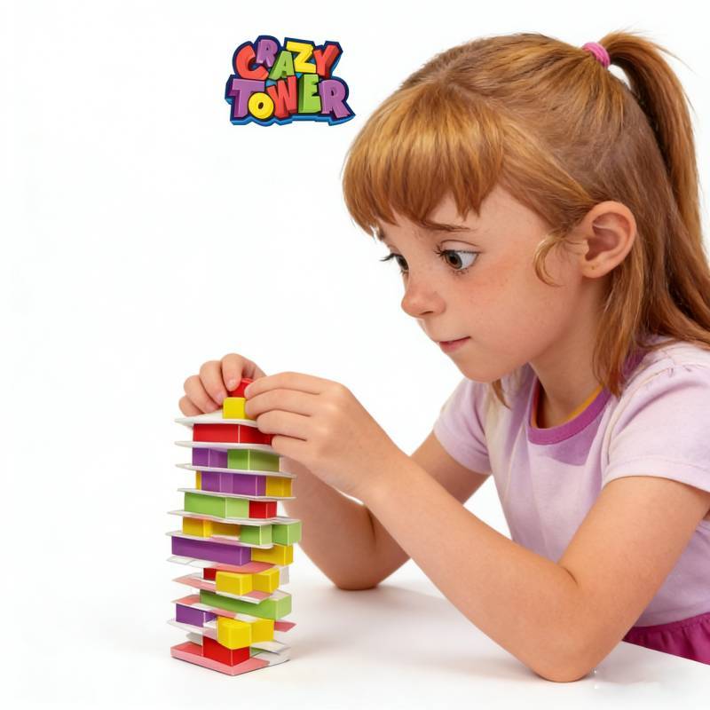 Crazy Tower Card Stacking Game For Family Fun And Brain Development