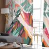 Abstrakte Ölgemälde Berg Illustration Fenster Tüll Vorhänge für Wohnzimmer Schlafzimmer Hotel Luxus Dekoration Gardinen