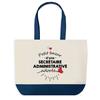Shopping Bag - PLANETEE - Blue Bottom Shopping Bag of a Beloved Administrative Secretary - Cotton - 40x45 Cm - Large Size