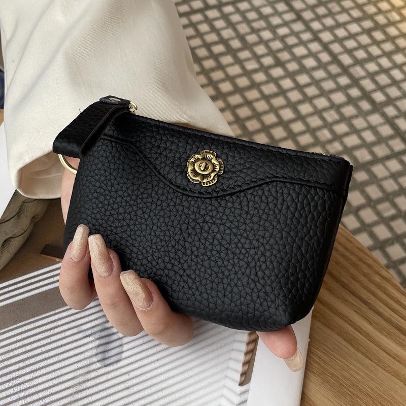 2025 Women's Genuine Leather Small Coin Purse & Lipstick Key Clutch