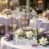 Transparent Arch Table Signs Clear Acrylic Sign, Arched Round Top Wedding Reception Outdoor Decorations Decoration with Base for Bridal Shower,