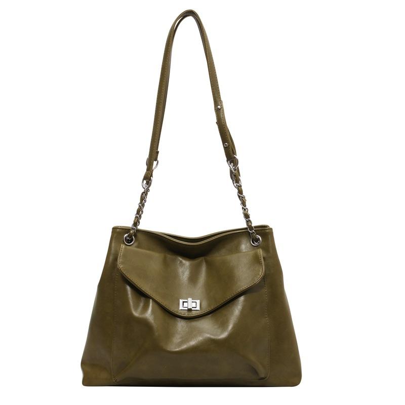 Textured Large-capacity Simple Shoulder Bag Women's New Casual Simple Commuter Tote Bag Fashionable Underarm Bag