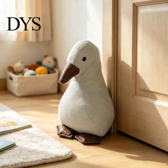 Decorative Door Wedge Fabric Duck Stopper, Non-slip Weighted Interior Holder Stop, Anti-collision Home Office Floor Stopper Bathroom Stop