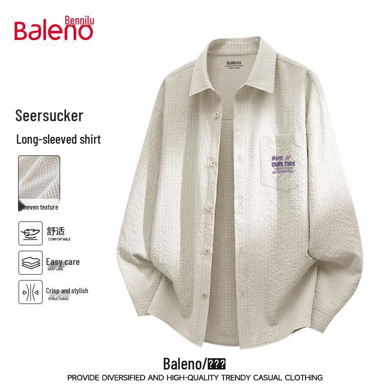 Baleno Men s Long-Sleeve Lapel Casual Shirt 3XL