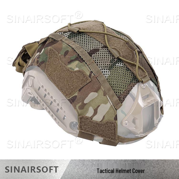 Fast Tactical Camouflage Helmet Cover with Protective Case and Multifunctional Counterweight Bag