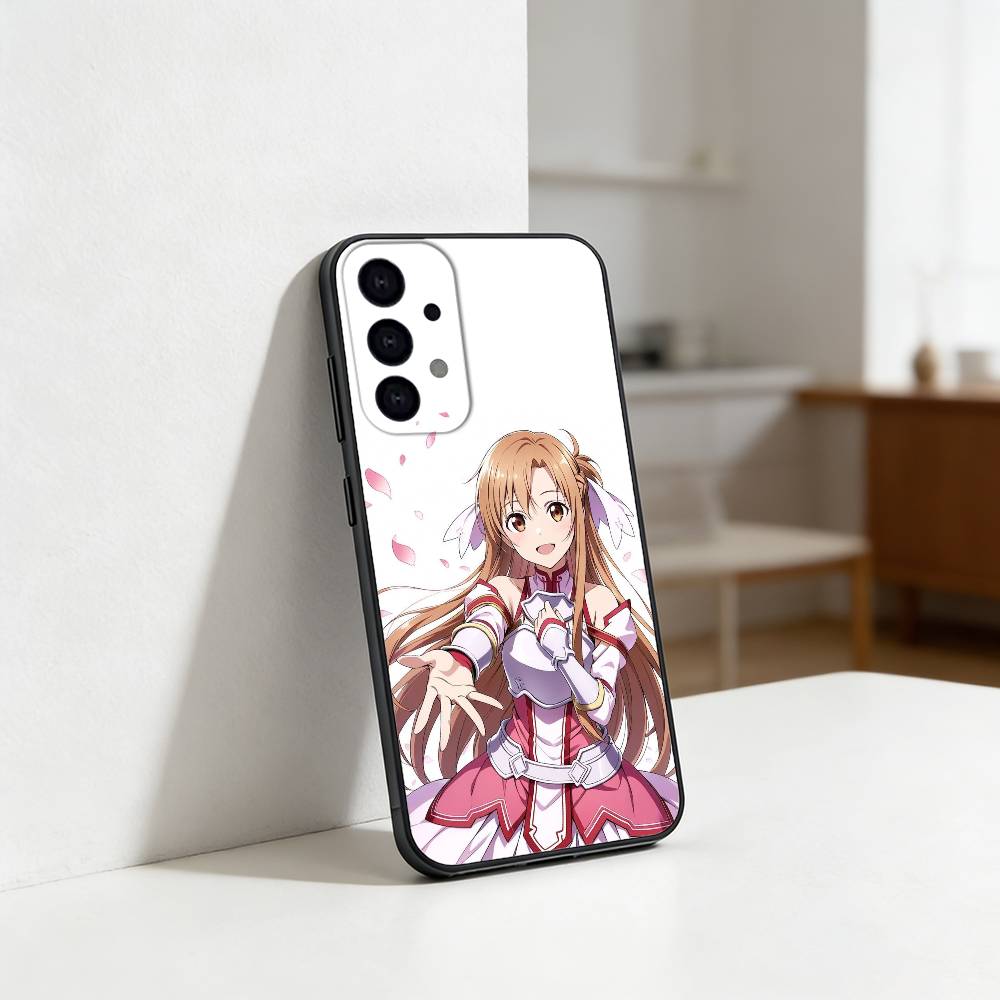 A-Asuna Anime K-Kirito Phone Case For Samsung S25,S24,S21,S22,S23,S30,Ultra,S20,Plus,Fe,Lite Black Shell