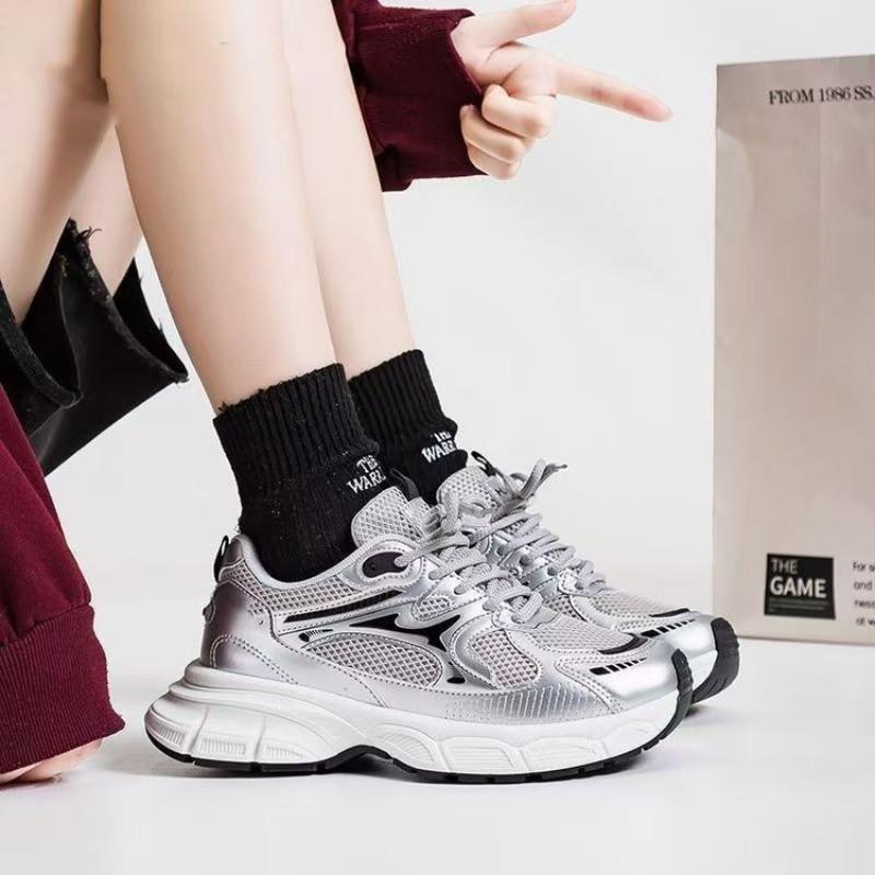 New Thick-soled Heightening Dad Shoes Women's Autumn Casual Versatile Mesh Breathable Sneakers Thin Women's Shoes