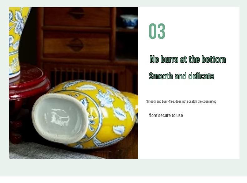 Retro Chinese Ceramic Vase for Living Room and Entryway Decor