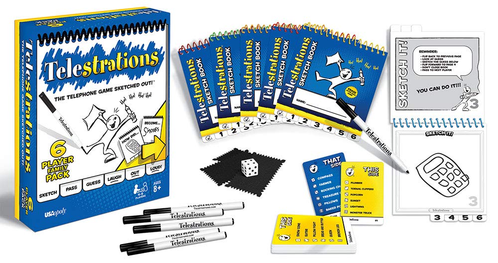 Telestrations 6 Player Family Pack Board Game - [Used]