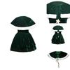 Luxury Xmas Velvet Women Christmas Tree Outfit Dress Cloak Hat Party Props Plus Size