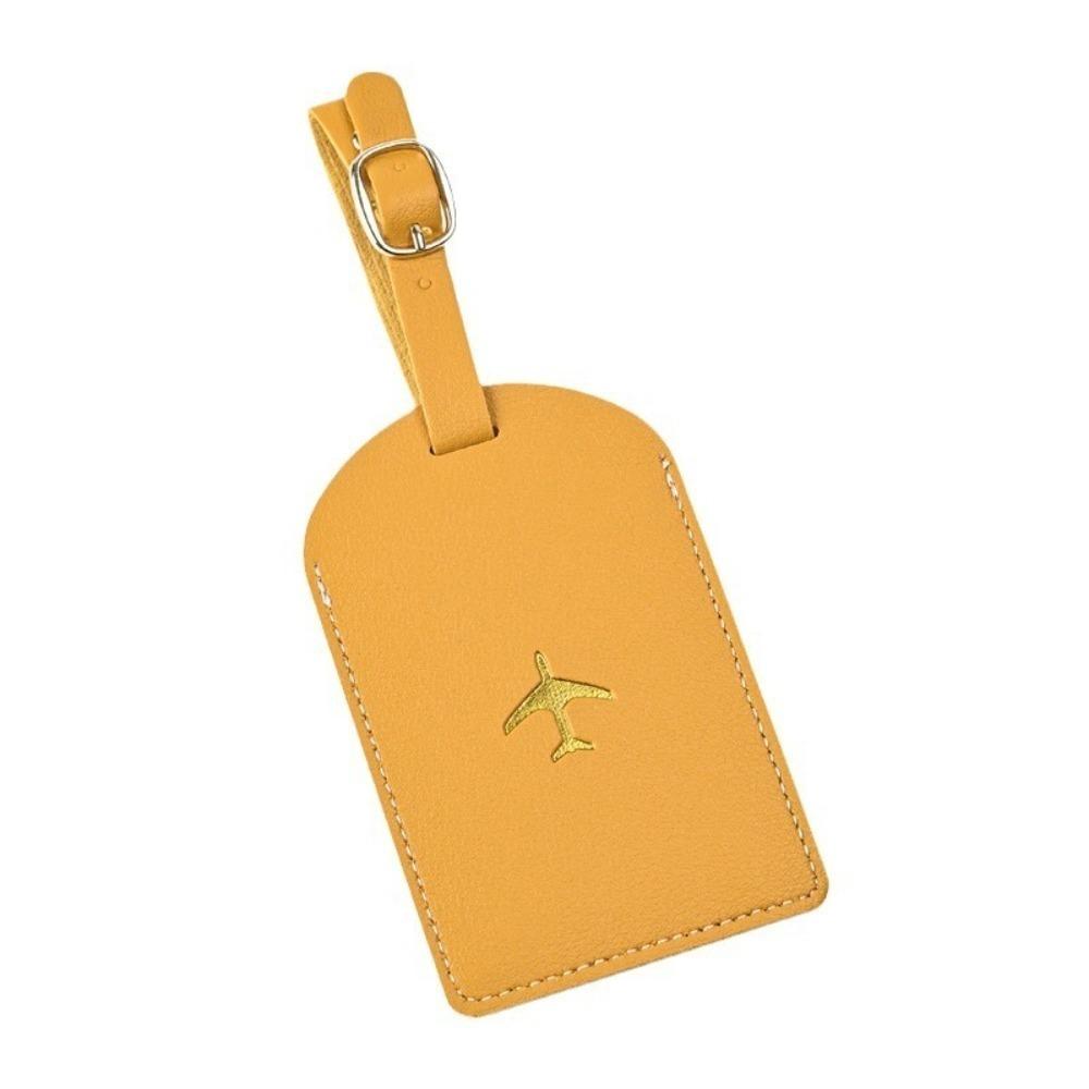 New Portable Luggage Tag Leather Universal Boarding Bag Tag with Signature Paper Voyage Accessories Travel
