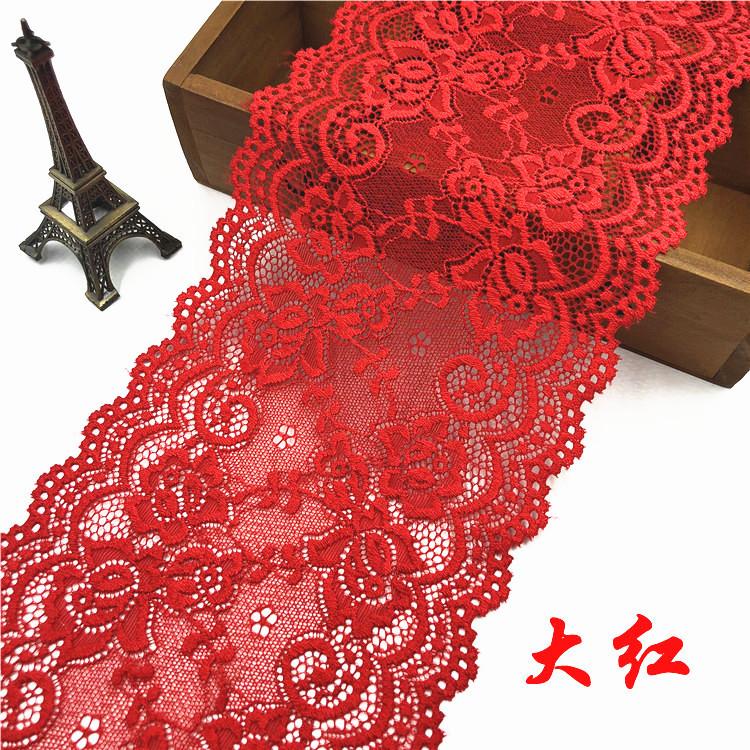 1 Yard Elastic Hollow Flower Embroidery Lace 15 Cm Wide Diy Handicrafts Clothing Sewing Fabric Home Textile Curtain
