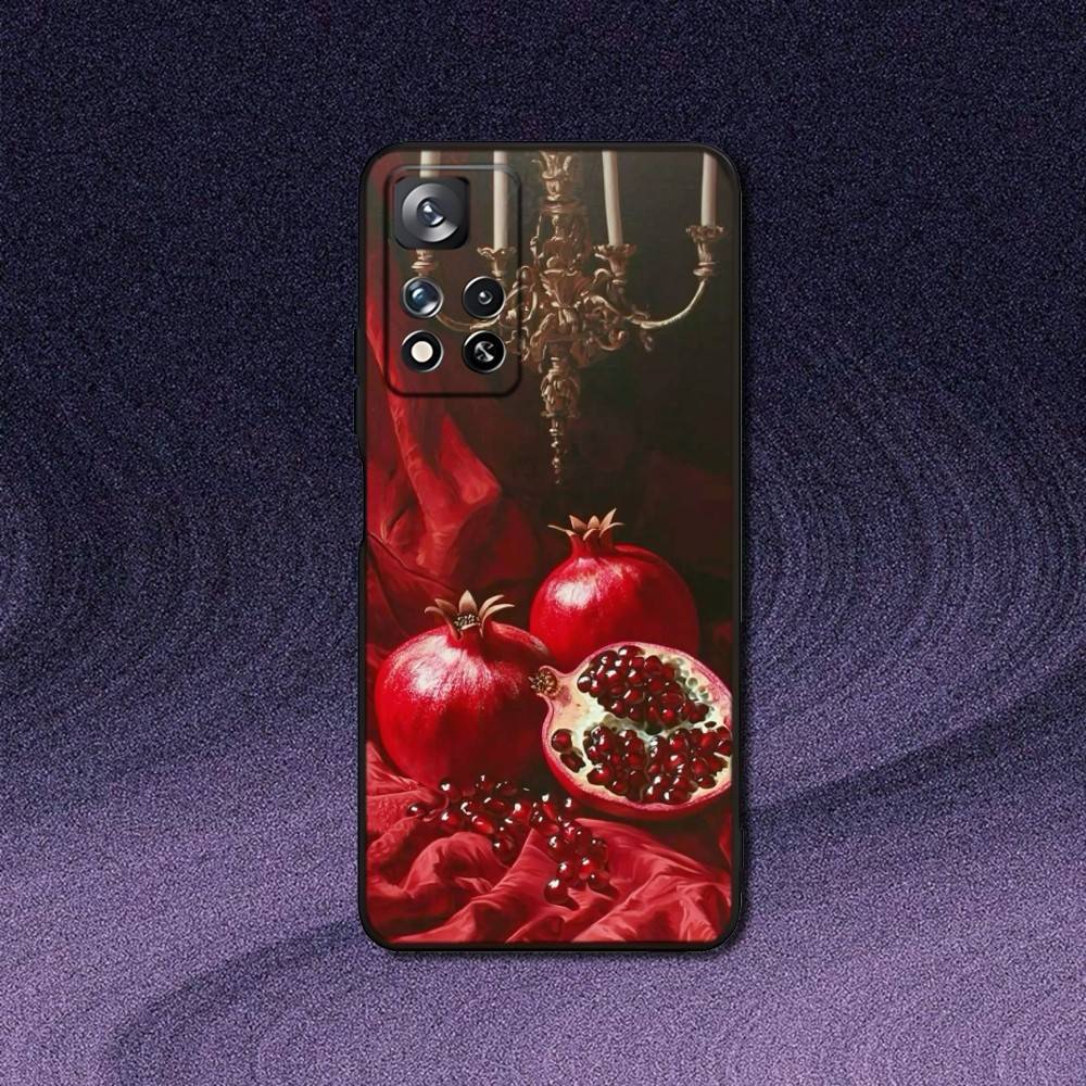 

Pomegranate Fresh Friut Phone Case For Samsung S10,S21,FE,S21,Note 20,10 S25,S24,S23,Ultra,S9,S22,Plus Soft Silicone Black Cover Samsung S24ULTRA