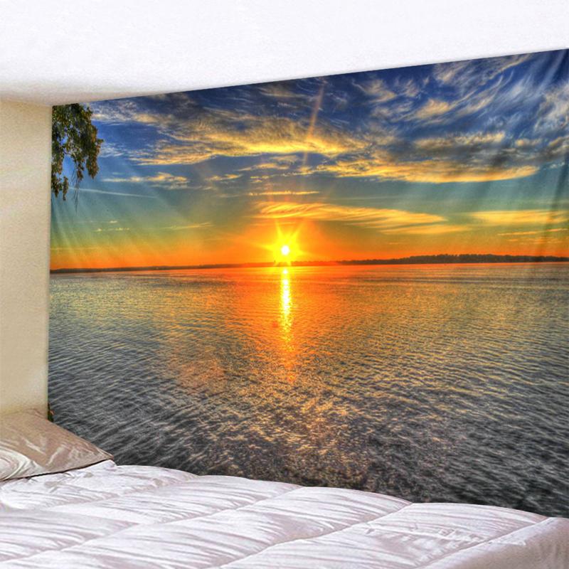 Beautiful Sunrise Sunset Landscape Large Wall Tapestry Cheap Hippie Wall Hanging Sea Wall Tapestries Landscape Art Decor