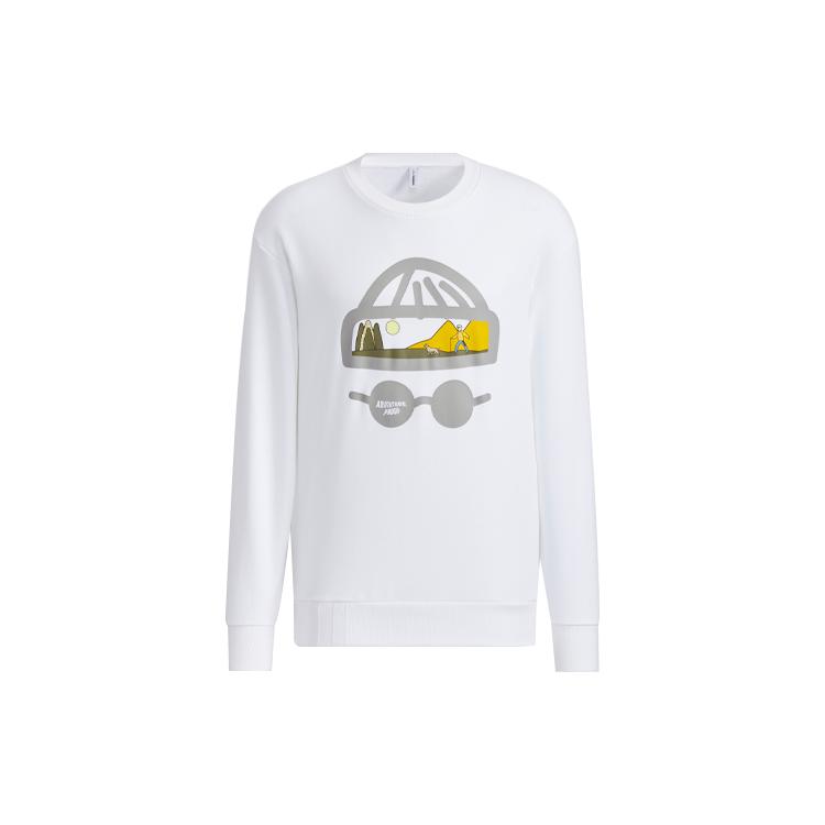 Adidas Neo Sweatshirts Men s White Crew Neck Moderate Regular HG6593 XL