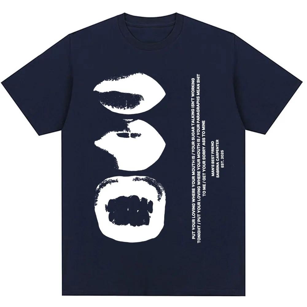 Unisex Women Vintage Fashion Hip Hop T Shirts Singer Sabrina Carpenter Sugar Talking Print Tshirt Oversized Cotton Hipster T Shirt