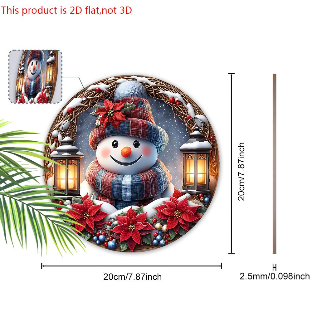 Wooden Christmas Sign with Adorable Snowman Pattern - Navidad Sign for Front Door, Wall Hanging Decor - Ideal Christmas Decoration