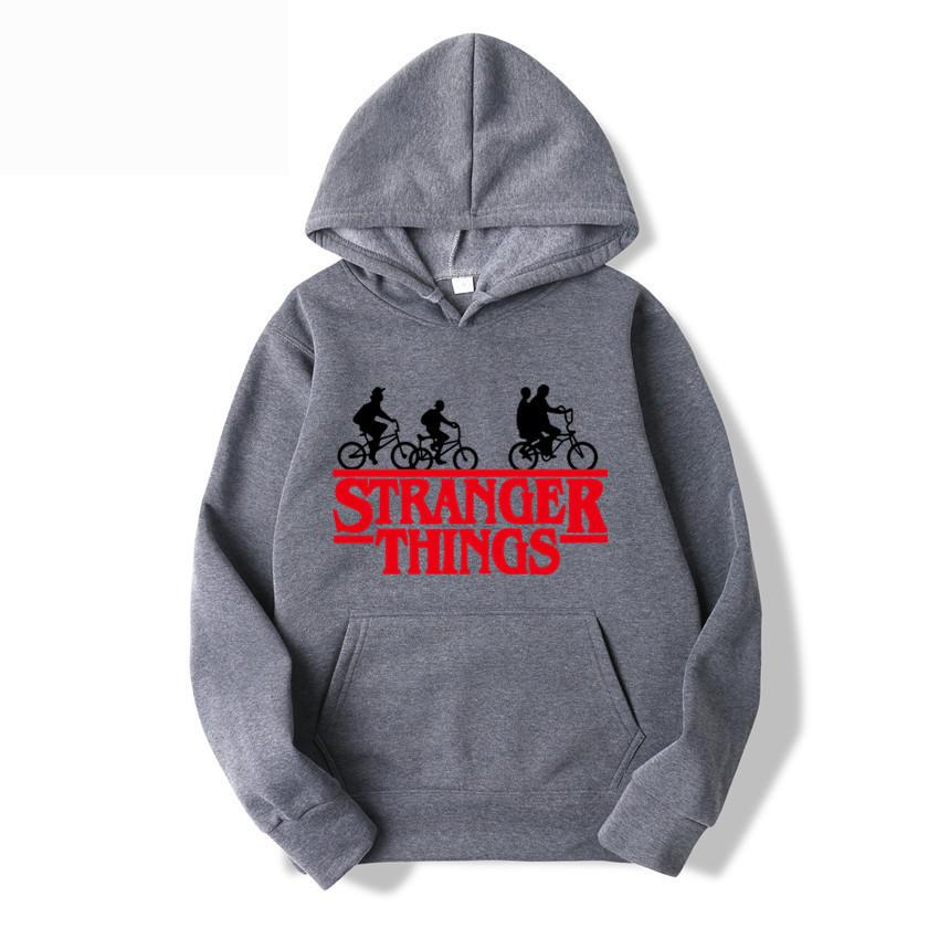 Stranger Things Aufdruck Fleece-gefütterter Pullover Hoodie Sweatshirt