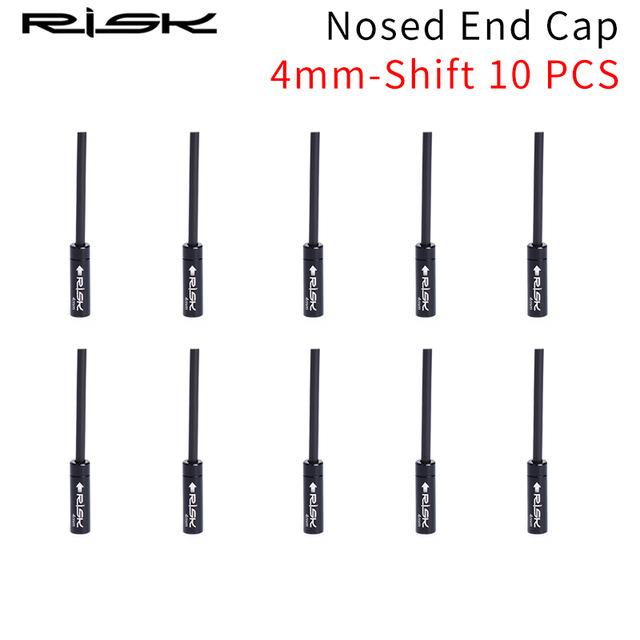 10Pcs Bicycle Brake Shift Cable Nosed End Cap MTB Road Bike Line/Wire Tube Universal 4mm/5mm Dustproof Sleeve Aluminium 4mm Shift 10 Pcs