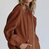 Women's Fashion Casual Solid Color Sweatshirt Autumn/Winter Long Sleeve Pocket Cardigan Jacket Zipper Hoodie Coat