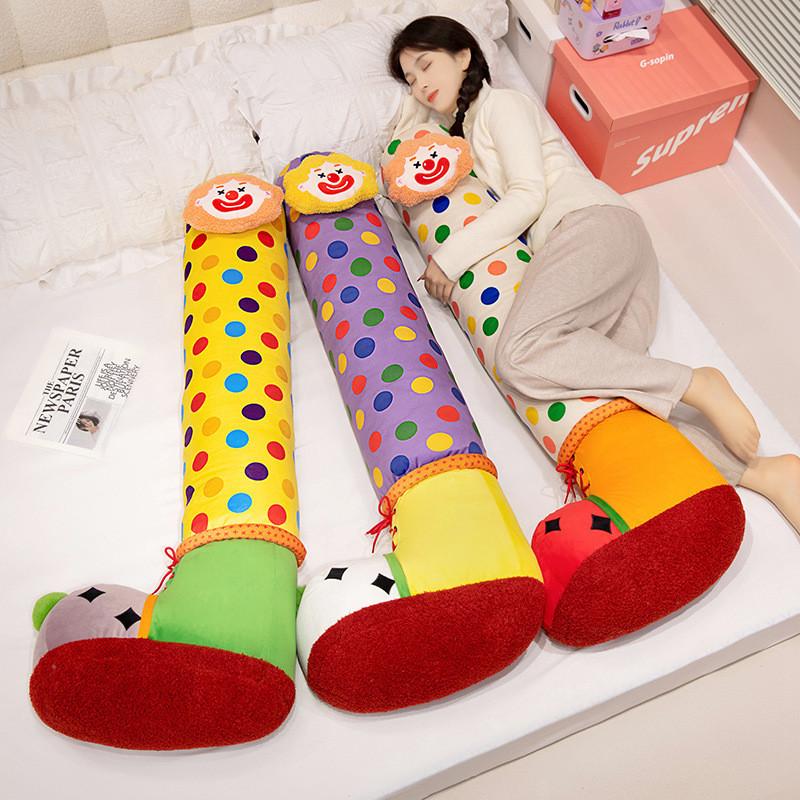 Clown Plush Toy With Long Legs Pp Cotton Filling Soft Stuffed Doll For Bedroom Decor