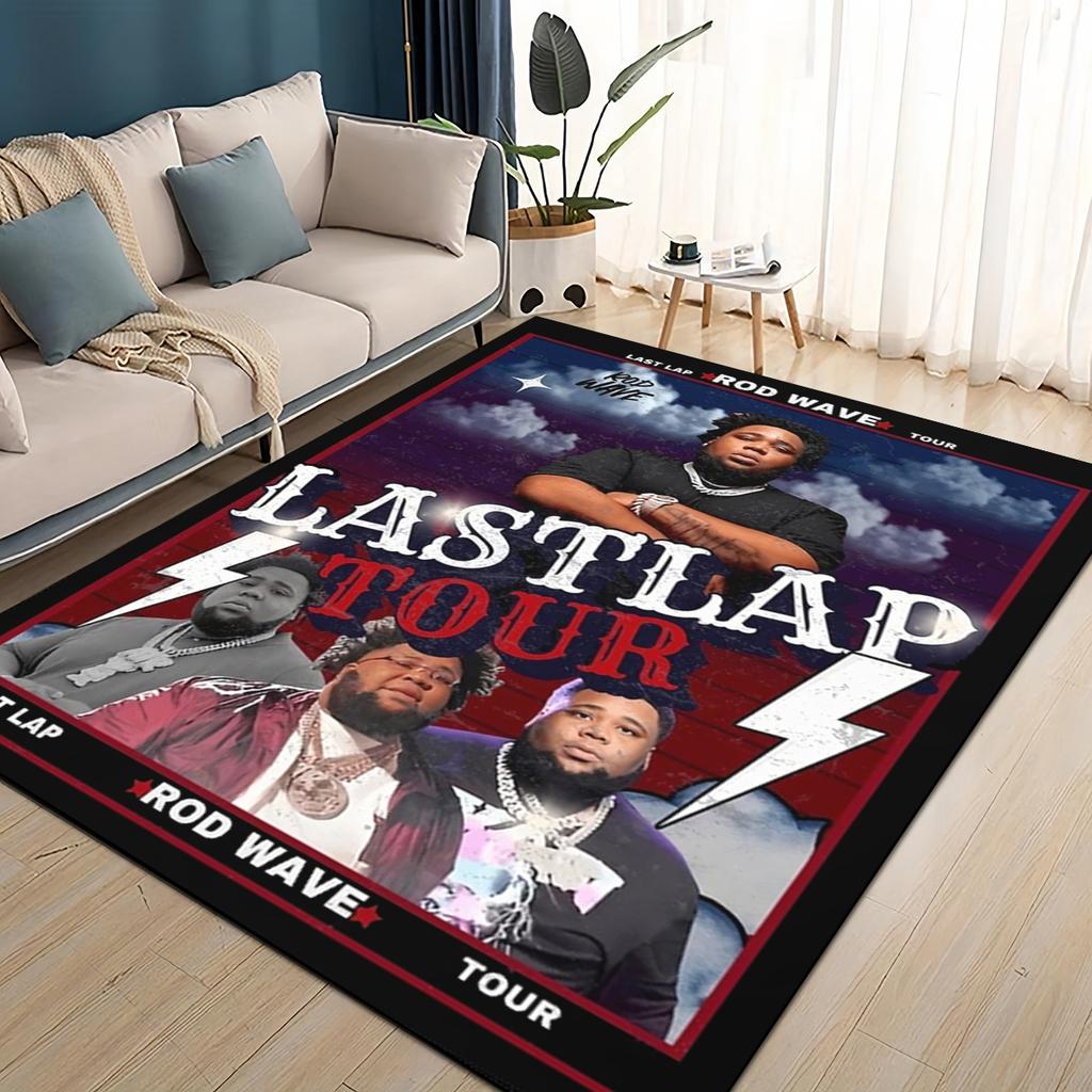 HOT Rod Wave 3D Print Rapper Star Rug Carpet for Living Room Bedroom Home Decor,kids Play Non-slip for Sofa Doormat