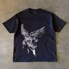 T-shirt Rock Punk Stile Ins Top Stampa Angelo Manica Corta Y2k T-shirt Personalizzate Casual Larghe Manica Corta Unisex