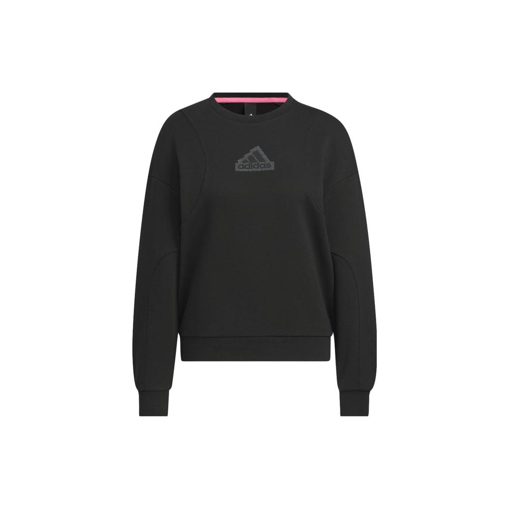 Adidas City Escape Crew Sweatshirt With Letter Logo Print Women Sweatshirt Black IP7070