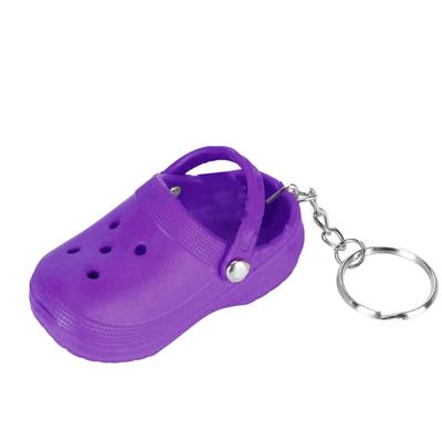 Keychain Mini Cute Silicone Portable Slipper Keychain for Schoolbag Handbag Gift Purple