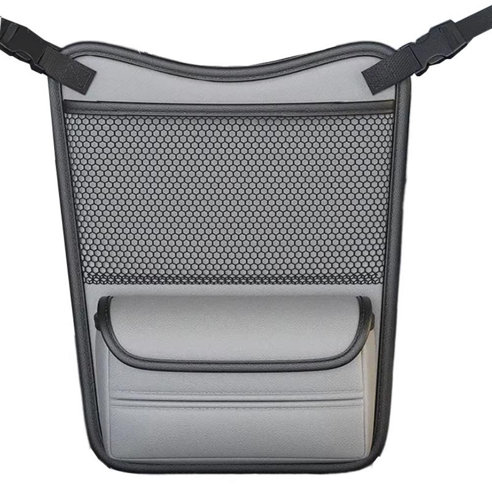 PU Leather Car Storage Bag Between Seats Multifunctional Car Seat Middle Hanger Stowing Tidying Car Net Pocket